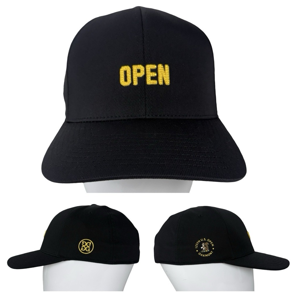 G/FORE 125th US Open Oakmont Black Cap Hat SnapBack Mens Small Pops Golf New